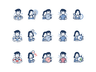 DOMOWE RANDKI icons set boy couple girl heart icons love pair