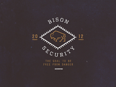 Bison Security animal bison logo security vintage