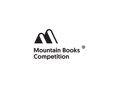 MOUNTAIN BOOKS book logo minimal mountain negative space
