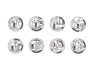 Message Candles icons set candle icos lineart