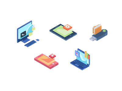 Isometric icons set