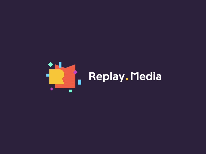 REPLAY MEDIA animation colors gif logo loop simple