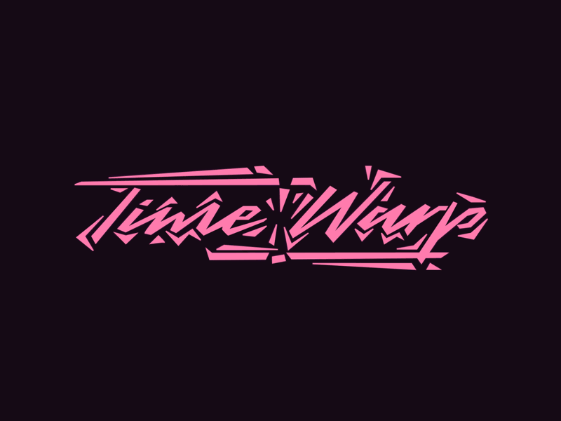 Time warp gif letter logo neon retro time type typo warp