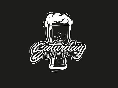 SATURDAY day for a beer beer black lettering logo typography
