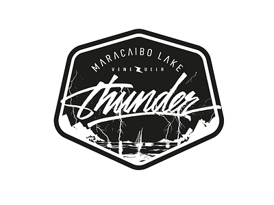 MARACAIBO thunder badge black lake lightning storm thunder white