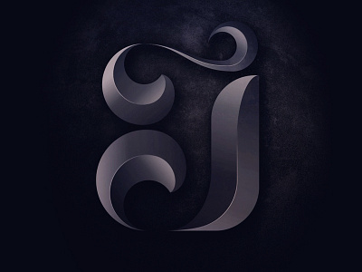 J custom font letter lettering logo