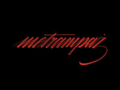 metrampaz black calligraphy font lettering logo red typography