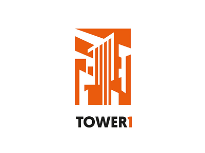 TOWER1 buliding city logo negative space