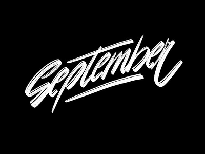 September logo lettering calligraphy font