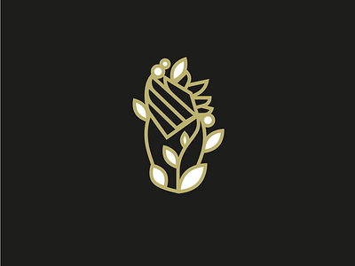 A GARDEN OF PEACE hands leafs logo gold