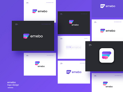Emebo- logo design app branding design icon logo ui ux