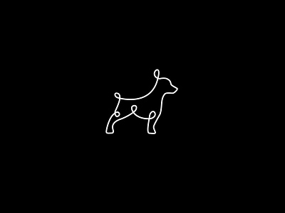 OneLine Dog design icon illustration logo vector