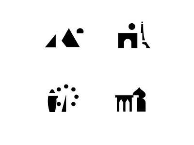 Kair/ Paris/ London/ Marrakesh city illustration logo london minimal negative space paris