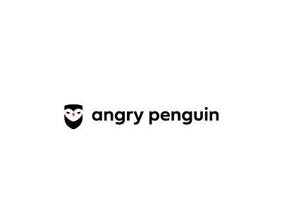 angry penguin IT SECURITY design icon illustration logo vector