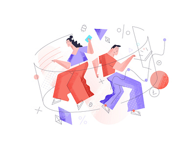 Illustration for www.spend.com/lend/ by Jacek Janiczak on Dribbble