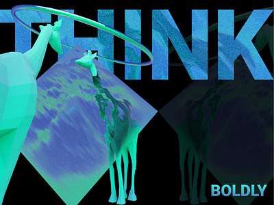 Think Boldly 3d branding c4d illustration logo
