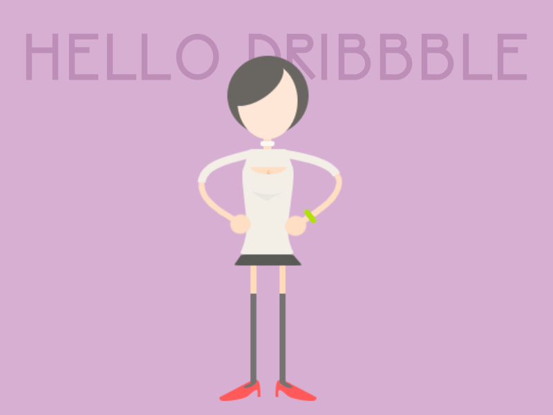 Hello Dribbble！ animation debuts gif girls graphics loop motion