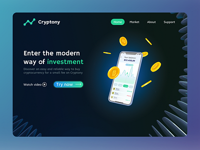 Website design: Landing Page Design Cryptony