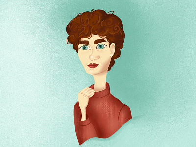 curly boy book illustration caracter caracter design flat illustration illustration art illustrations caracter design portrait portrait art portrait illustration
