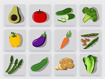 Simple vegetables app design clean ui concept design icon illustration illustration art interface ui ui design ux vegetables web design website