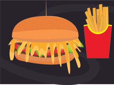 burger branding illustration