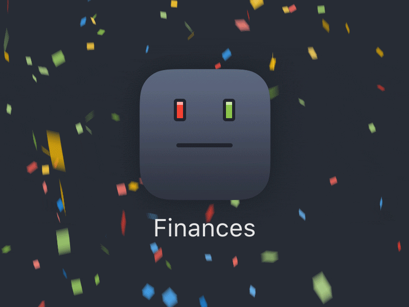 Finances - Try Me after effects app confetti finances ios iphone money tracker