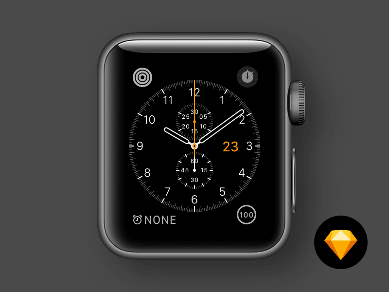 Apple Watch Faces - Chronograph apple chronograph freebie resource sketch sketchapp vector watch watch face watch