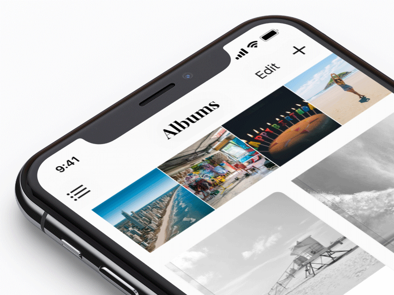 Moving Unsorted Photos into Albums animation after effects drag and drop iphone x ios album photo