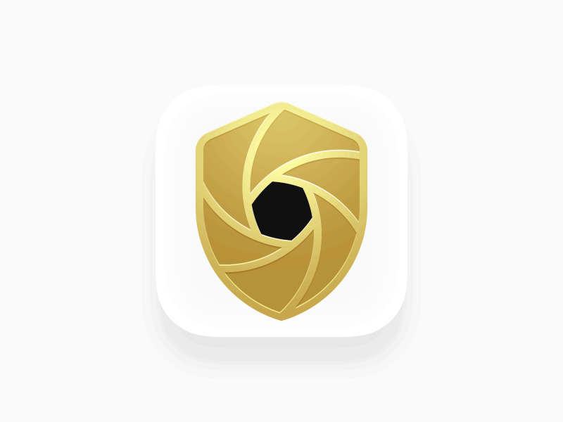 Secure Camera Icon after effects animation app icon camera secure shield shutter