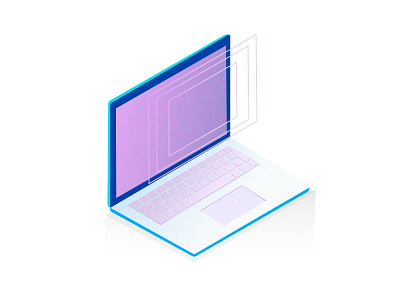 Aesthetic laptop colorful design digital icon illustration ui