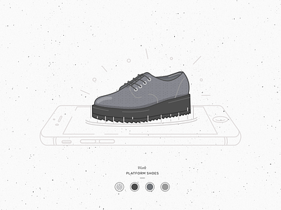 Platform shoes canvas design icon fashion icon interface palette colors platform shoes work