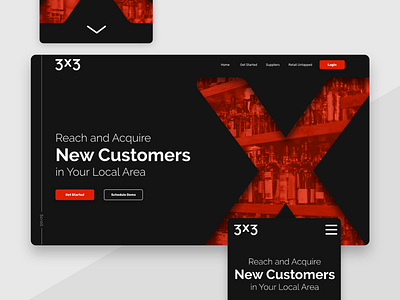 3X3 Landing Page Concept minimal ui web webdesign