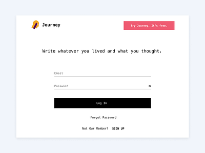 Sign In Pages - Journey: Note Taking Web App