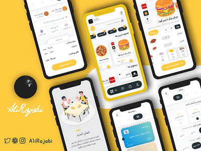 Food Delivery App | اپلیکیشن سفارش غذا 2020 adobexd app delivery app food mobile ui