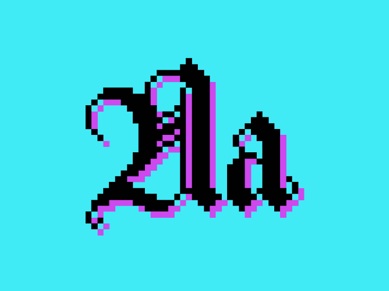 Pixel Gothic Alphabet - Typespecimen gothicletters pixel pixelart pixelfont typeface typespecimen typography