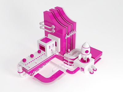 Hello Dribbble 3d brand creative design dribbble invitation pink shots yaligya