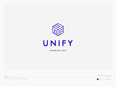 Unify Production logo blue brand branding creative icon logo symbol unify yaligya
