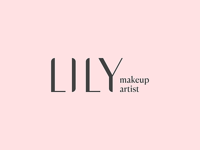 Lily Makeup Artist l Personal logo brand branding logo makeup mark minimallogo pink symbol typelogo yaligya