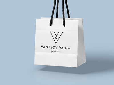 Jewelry brand Vantsov Vadim bag branding design gold graphic design graphics illustration jeweler jewelry logo logomark minimalist logo necklaces package design ring silver vector
