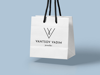 Jewelry brand Vantsov Vadim bag branding design gold graphic design graphics illustration jeweler jewelry logo logomark minimalist logo necklaces package design ring silver vector