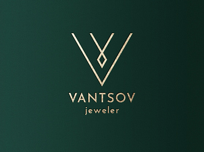 VANTSOV JEWELER LOGO branding design diamond flatdesign illustration jewelery logo logofolio logofont logomark portfolio typography vector