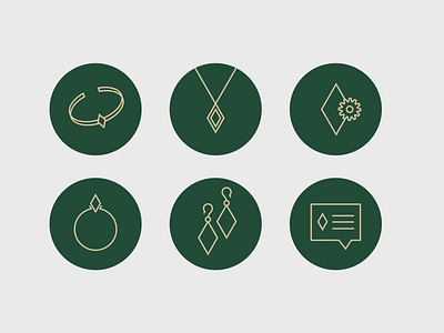 Icon set for jewelry brand.