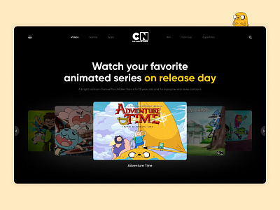 Cartoon Network - A bright cartoon channel animated animation cartoon cartoon network figma header header design landing page photoshop ui uiux ux web webdesign website