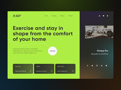 Inside sport - Trainers for training at home design diets figma header landing page photoshop product trainer ui ux web website