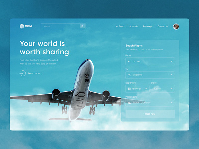 Marwa - Ticket Booking book booking design figma flight booking flight search flow header landing page plane simple design tourism travel travelling trip ui ux website