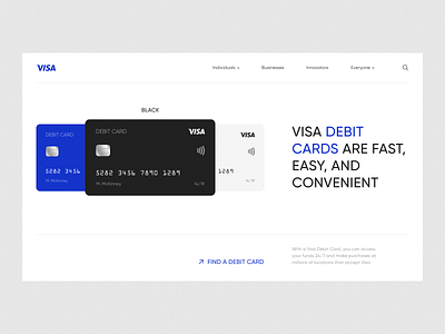 VISA redesign animation bank card figma landing page photoshop ui ux visa website
