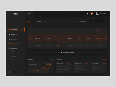 Dashboard UI Concept file download application admin admin panel analytics app chart dashboad data download interface launcher stats ui website