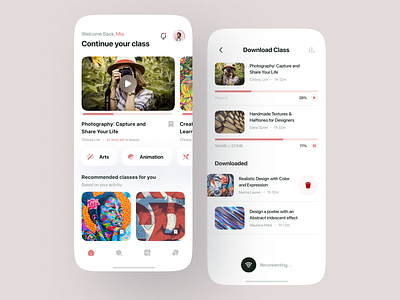 Educational App app design design education flat inspiration interface learning mobile mobile app mobileinspiration mobileui red trending uidesign uiinspiration uitrends uiuxdesign