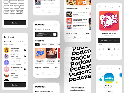 Podcast App 2022 app black dark minimal mobile mobile app mobile design podcast podcast app trends ui ui design ui ux