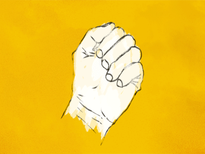 Second animation experiment animation black gif hand white yellow